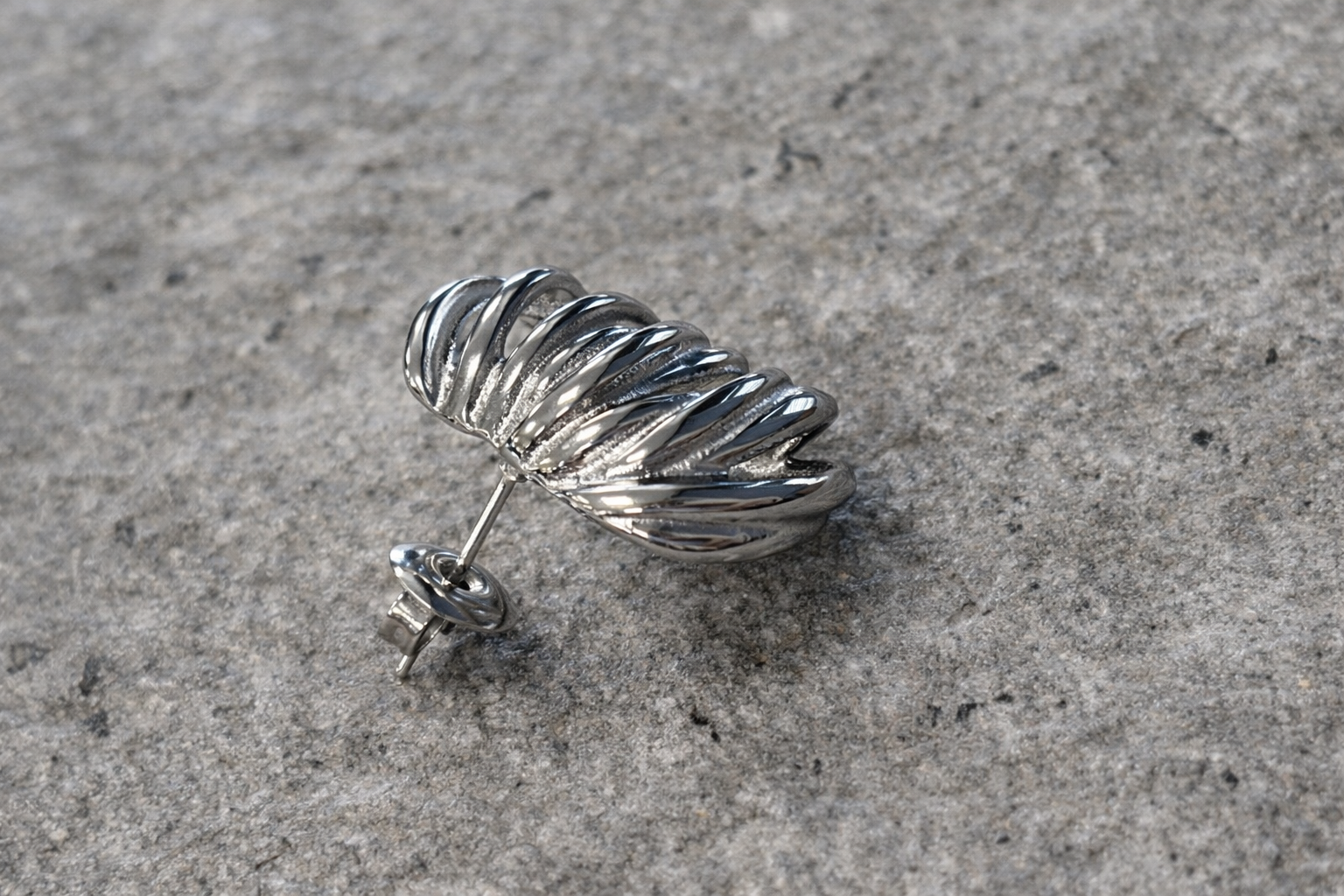 Interlace Silver Hoop Earrings Stainless Steel