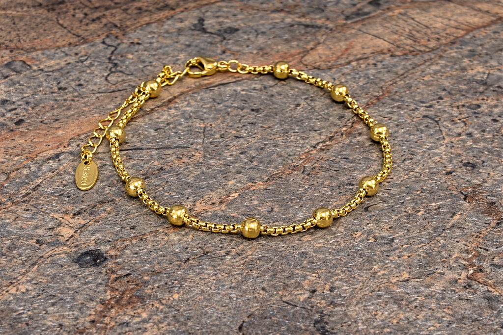 Satellite Bead Bracelet 18K Gold PVD Stainless Steel