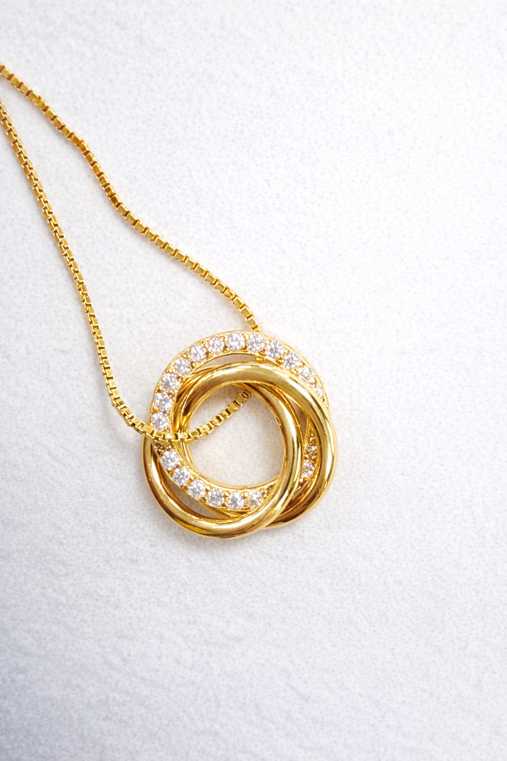 The Eternal Circles 14k Gold Plated Silver Necklace