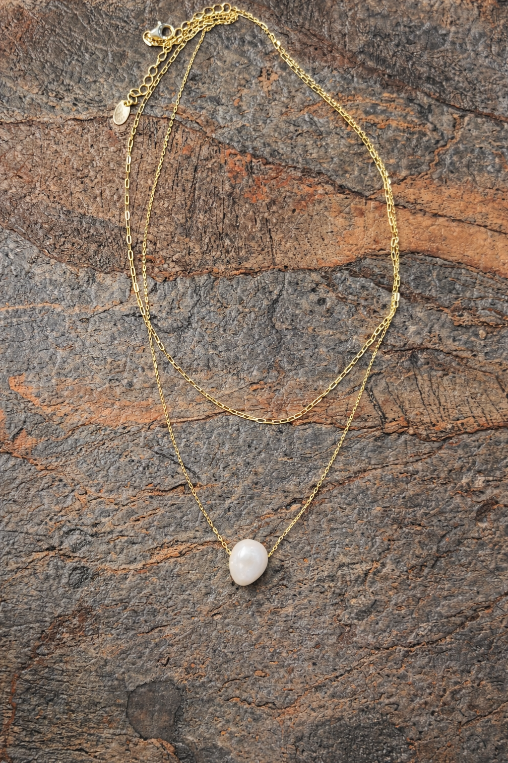 The Isla Layered 14k Gold Plated Pearl Necklace