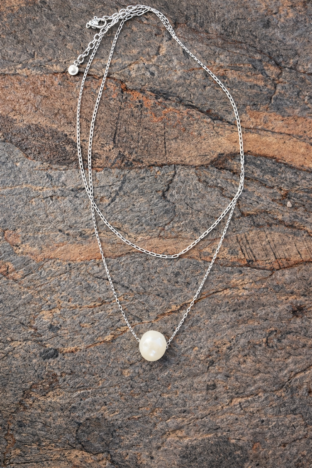 The Isla Layered Silver Pearl Necklace