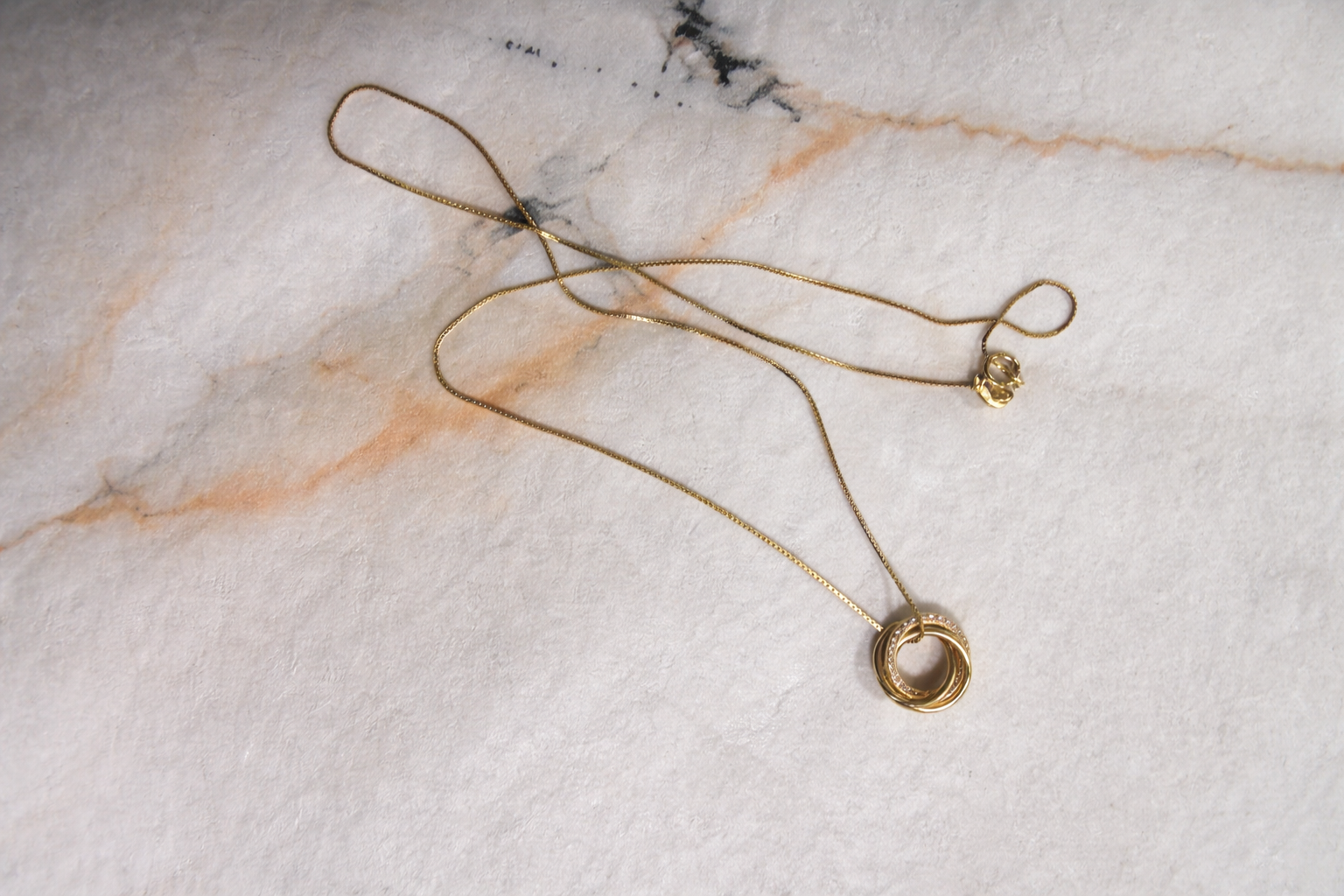 The Eternal Circles 14k Gold Plated Silver Necklace