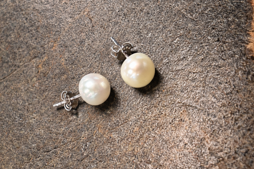 Pearl Stud Silver Earrings
