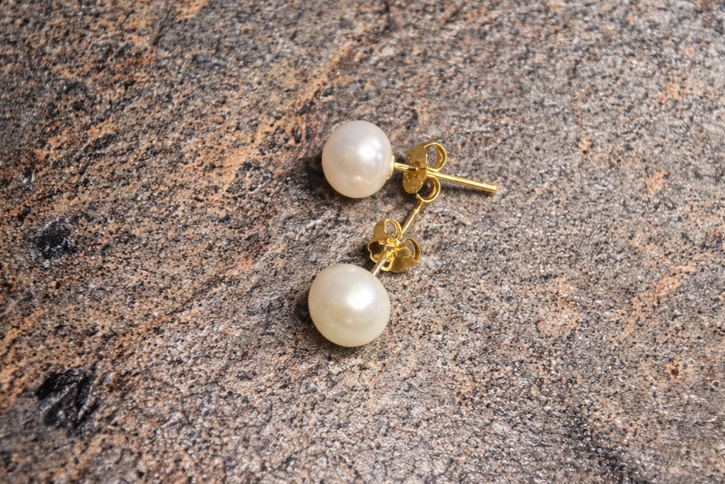 Pearl Stud 14k Gold Plated Earrings
