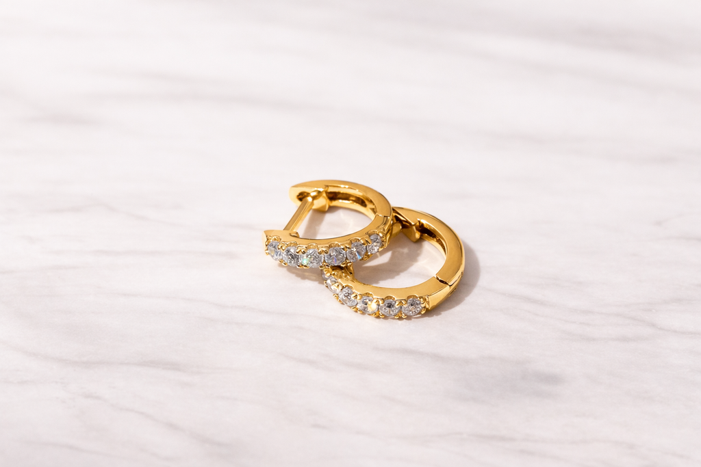 Aurora Huggie Hoops 14k Gold Plated Earrings 12mm