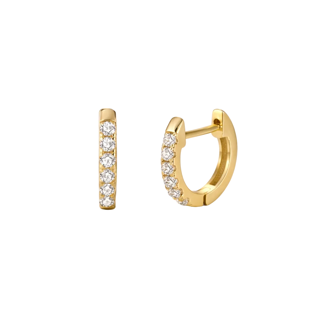 Aurora Huggie Hoops 14k Gold Plated Earrings 12mm