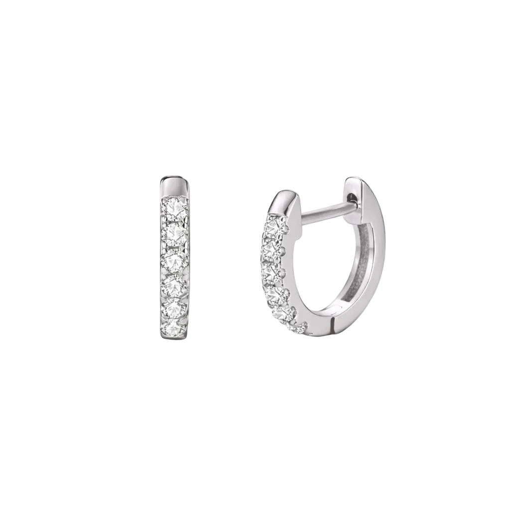 Aurora Huggie Hoops Silver Earrings 12mm