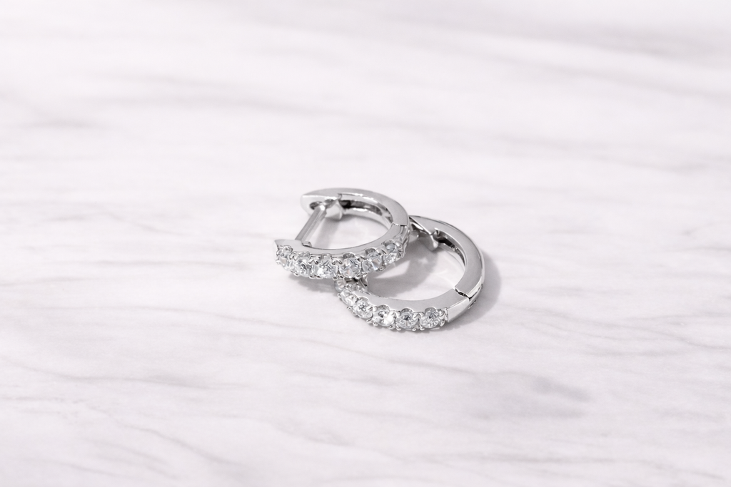 Aurora Huggie Hoops Silver Earrings 12mm