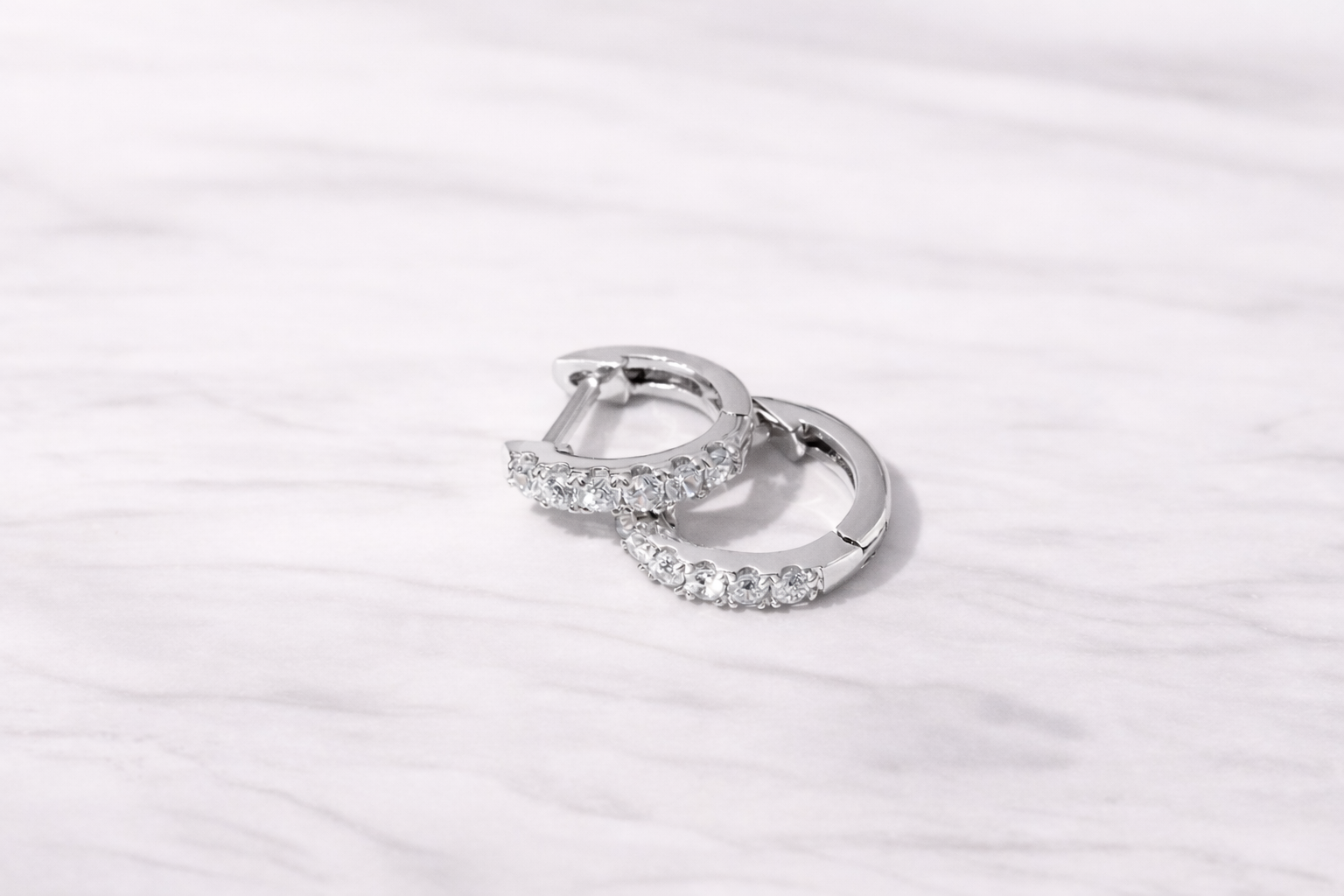 Aurora Huggie Hoops Silver Earrings 12mm