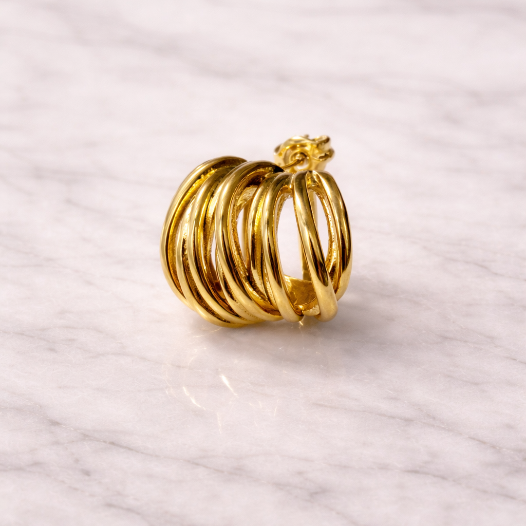 Interlace Gold Hoop Earrings 18K Gold PVD over Stainless Steel