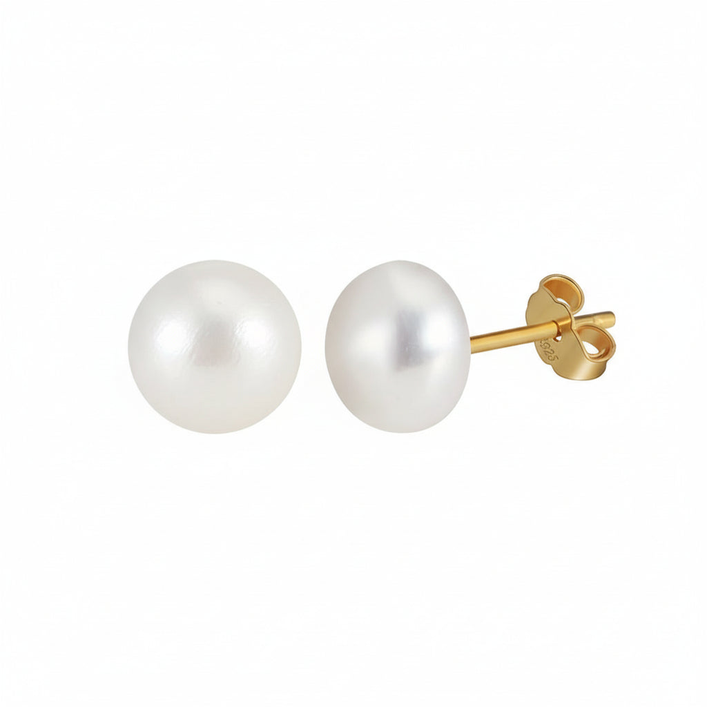 Pearl Stud 14k Gold Plated Earrings