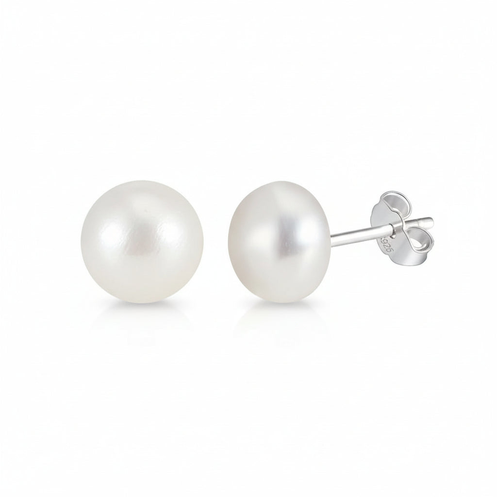 Pearl Stud Silver Earrings